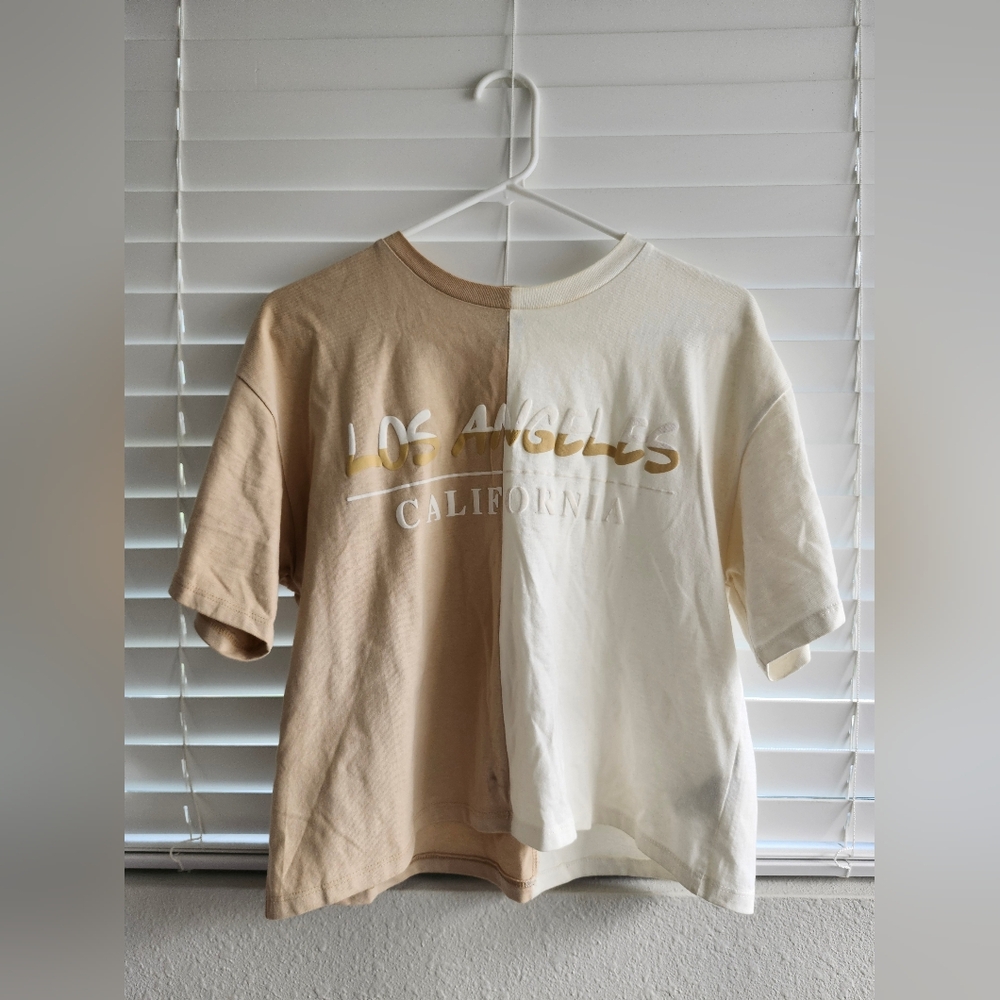 Beige and Cream Los Angeles California T-Shirt S